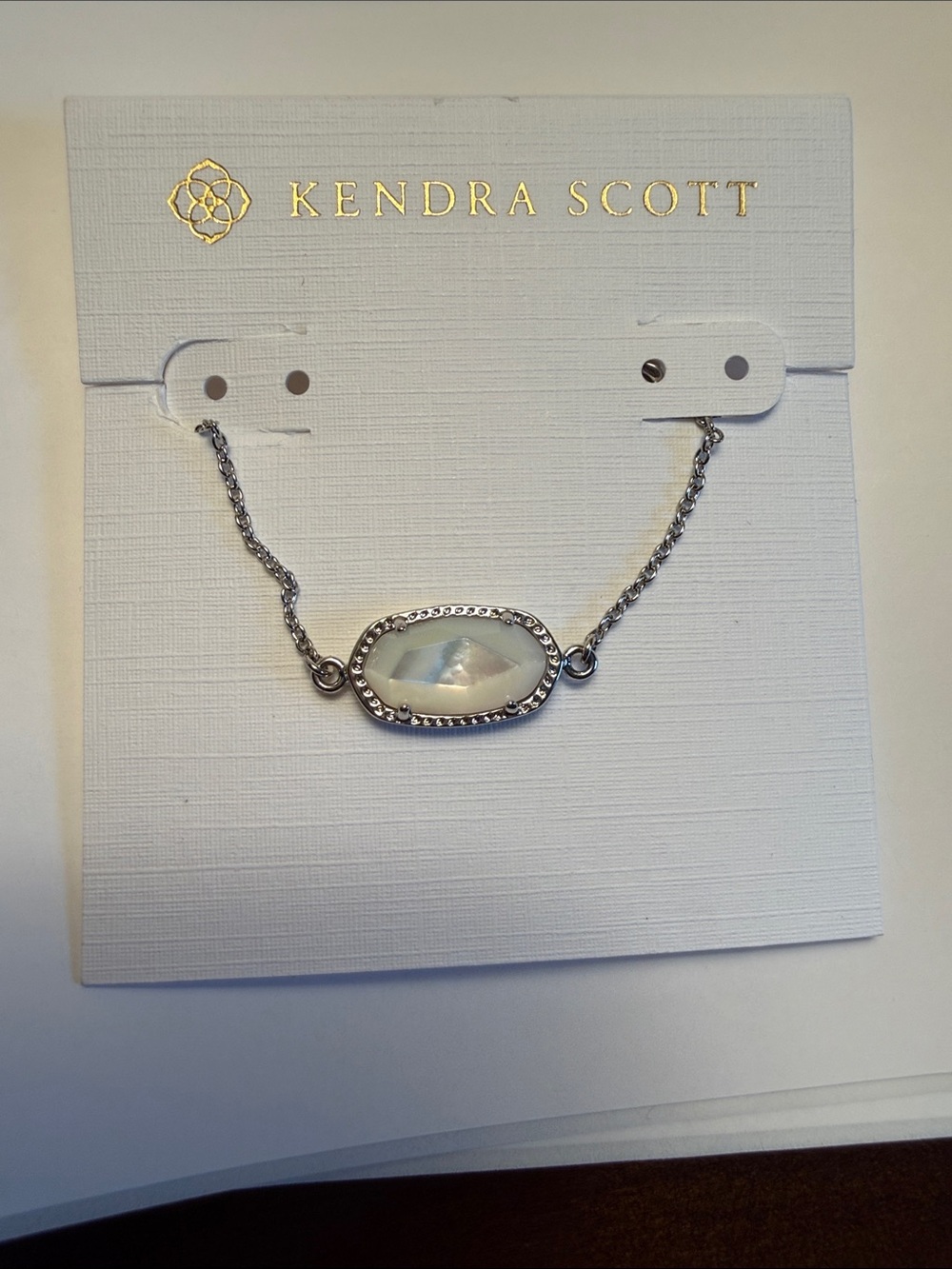 Kendra Scott Silver Bracelet with White Stone